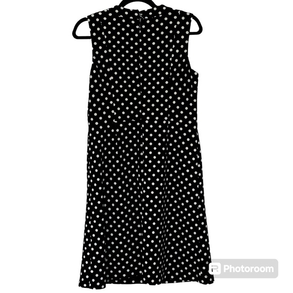 NINE WEST Women’s Black/White Polka Dot Dress Crew Neck Knee Length Flare SIZE 6 - Picture 2 of 15